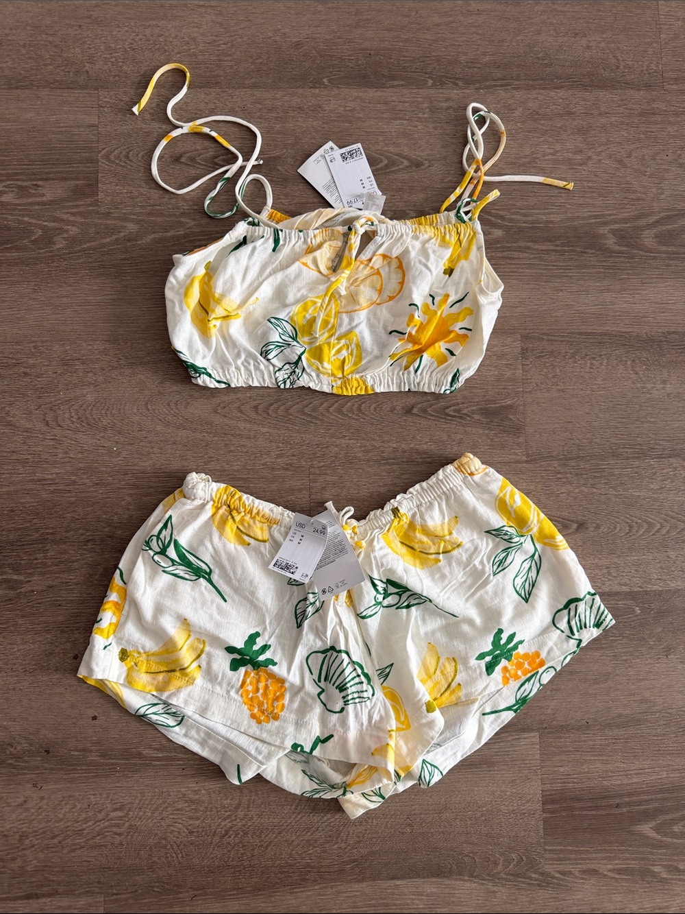 White Banana & Pineapple Two-Piece Set